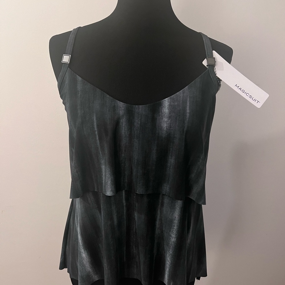 Magicsuit Black and Gray Tankini Top